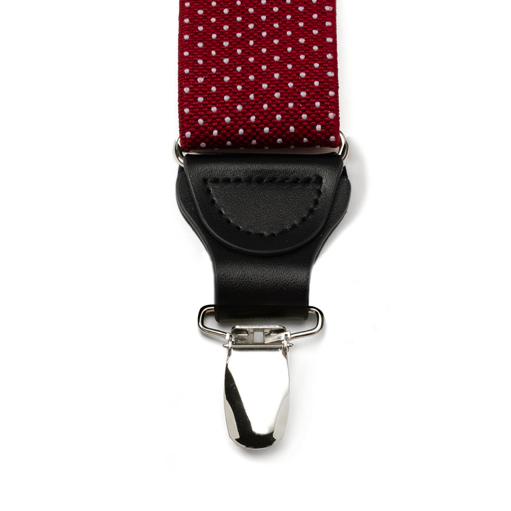 Maroon Dot Convertible Suspenders by Cufflinks.com