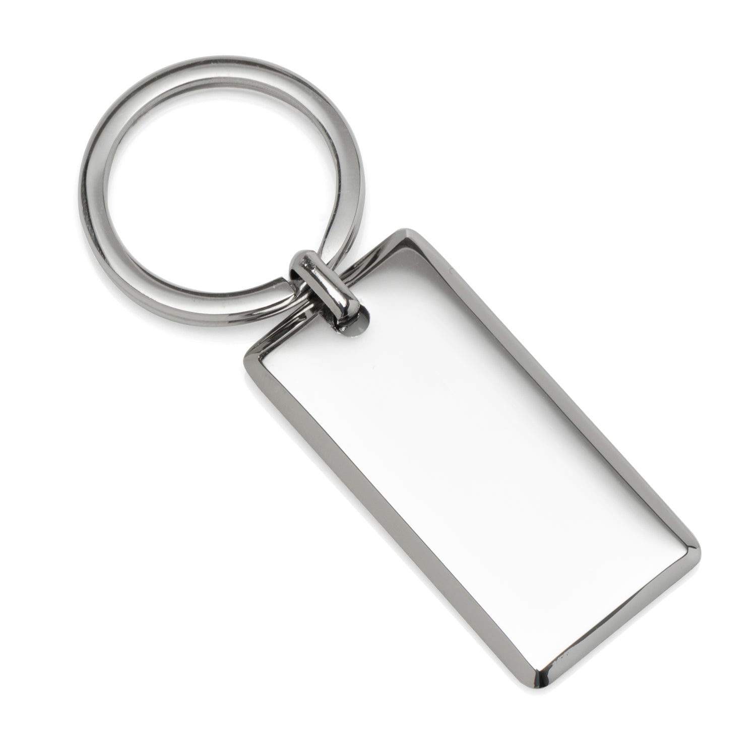 Rectangle Engravable Stainless Steel Key Chain by Cufflinks.com