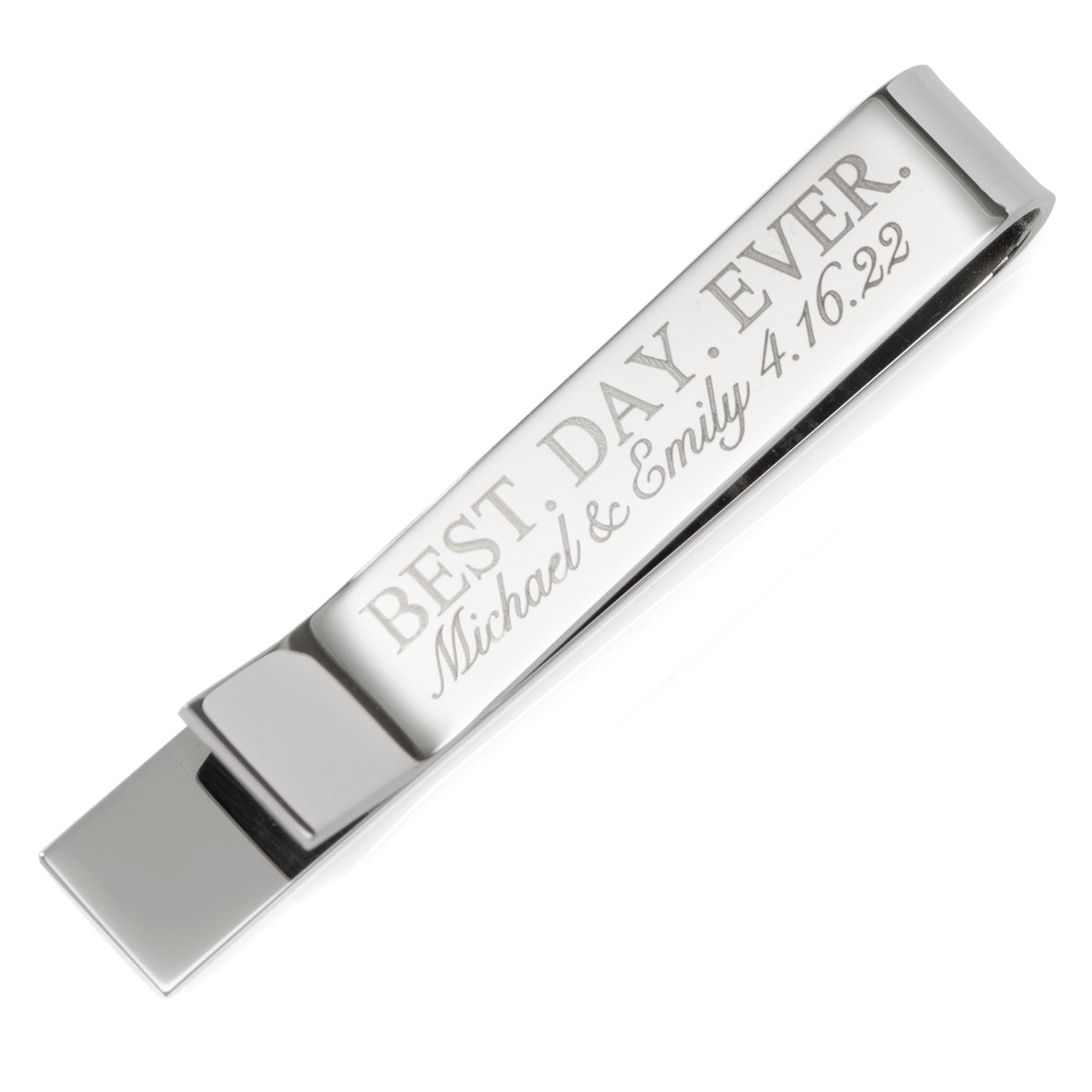 Best Day Ever Engravable Tie Bar by Cufflinks.com