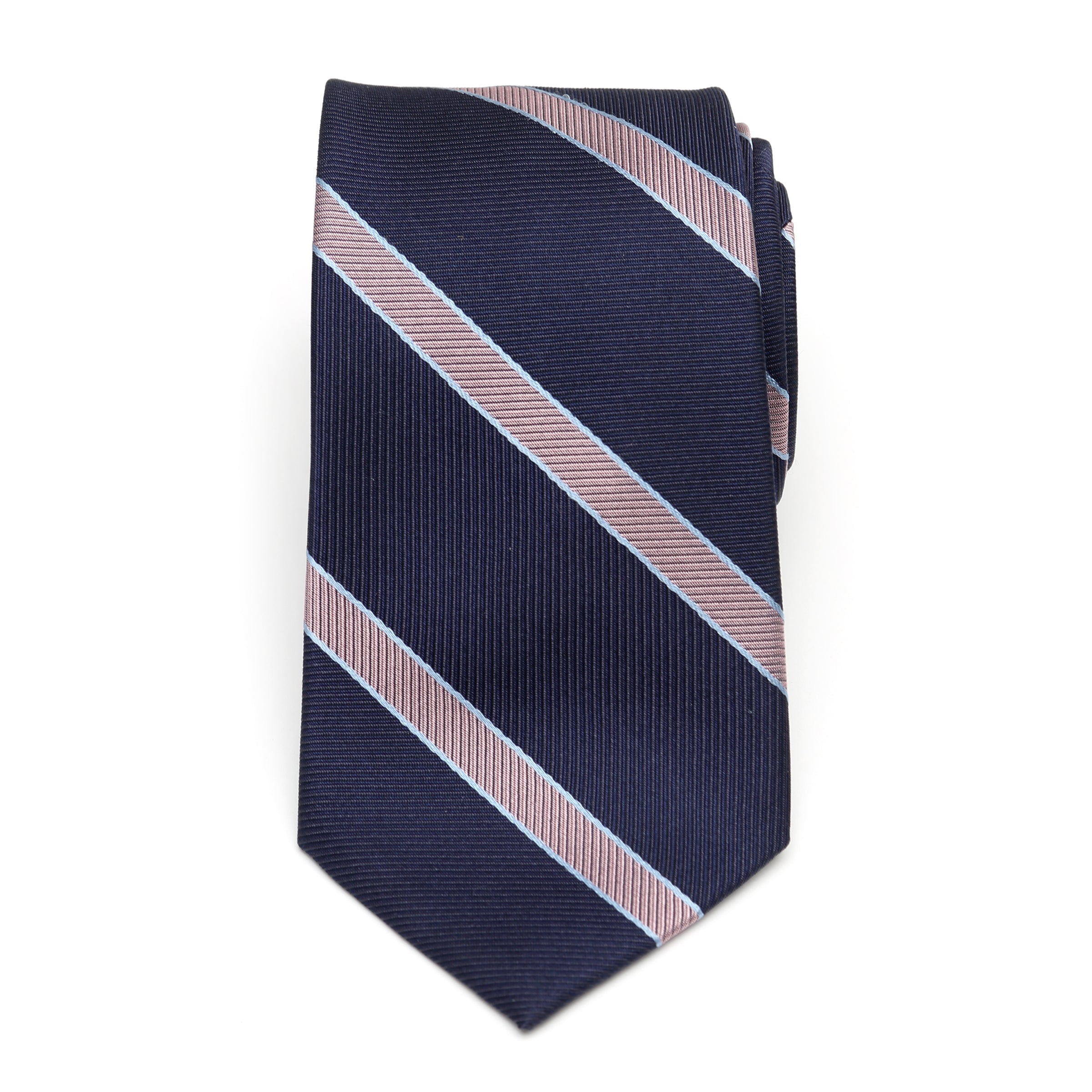 The Travis Tie (Navy Pink Stripe Men&