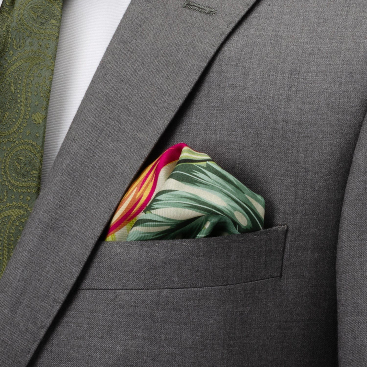 Tropical Leaf Multi Pocket Square DestGlow