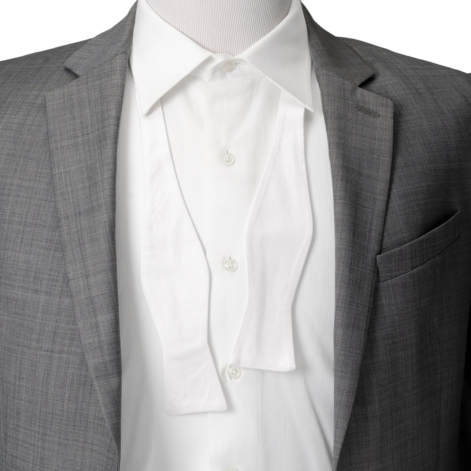 White Silk Self Bow Tie by Cufflinks.com