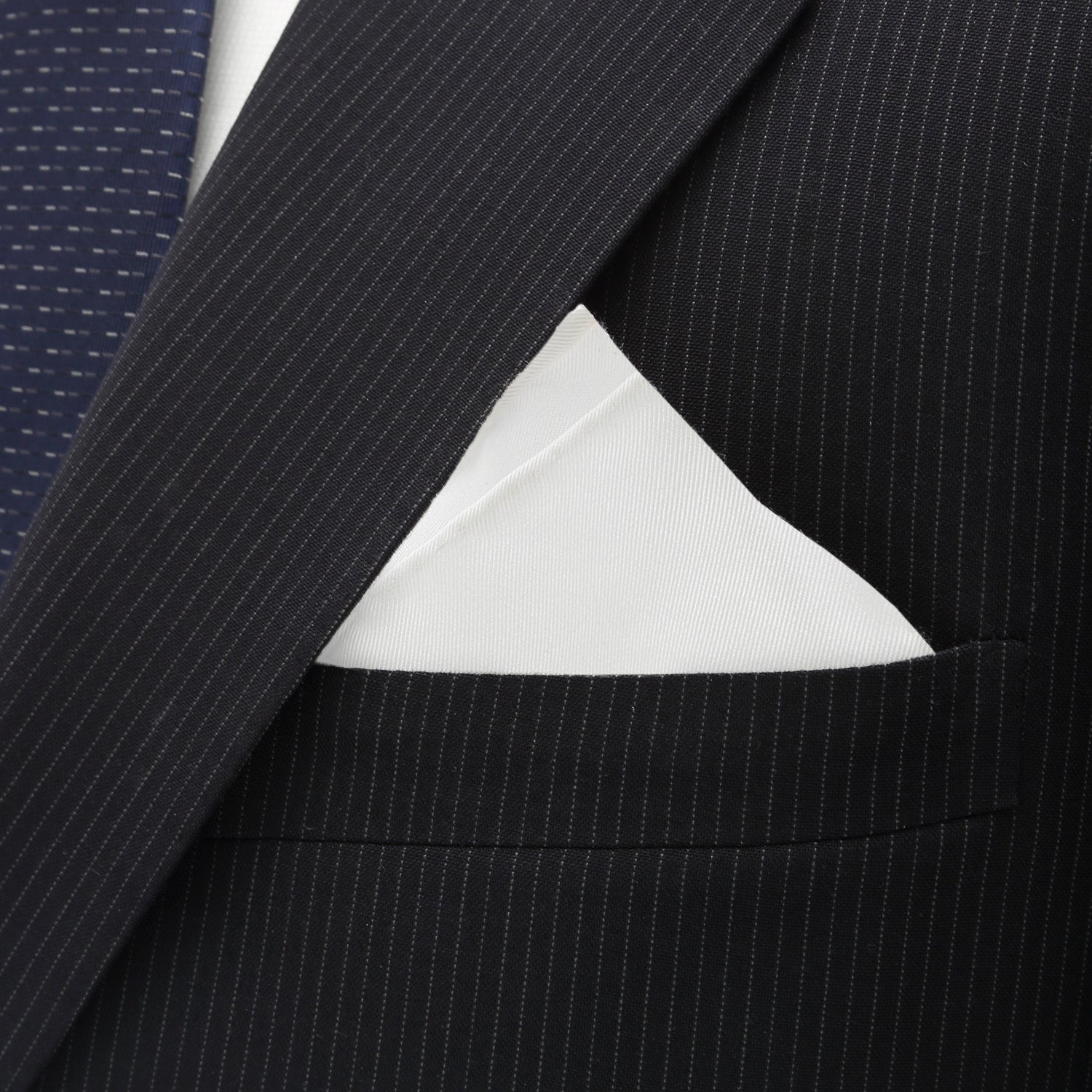 White Silk Pocket Square by Cufflinks.com
