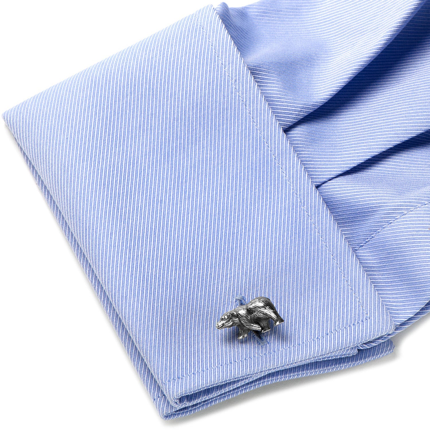 Sterling Silver Bear Cufflinks by Cufflinks.com