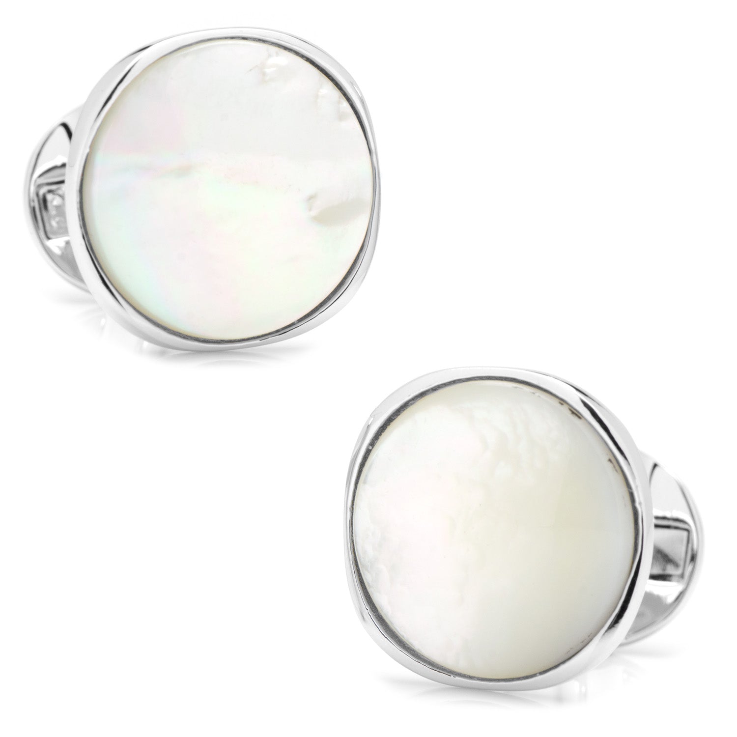 Sterling Silver Classic Formal Mother of Pearl Cufflinks by Cufflinks.com