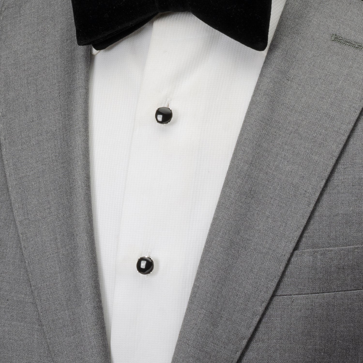 Sterling Silver Classic Formal Black Onyx 5-Studs by Cufflinks.com