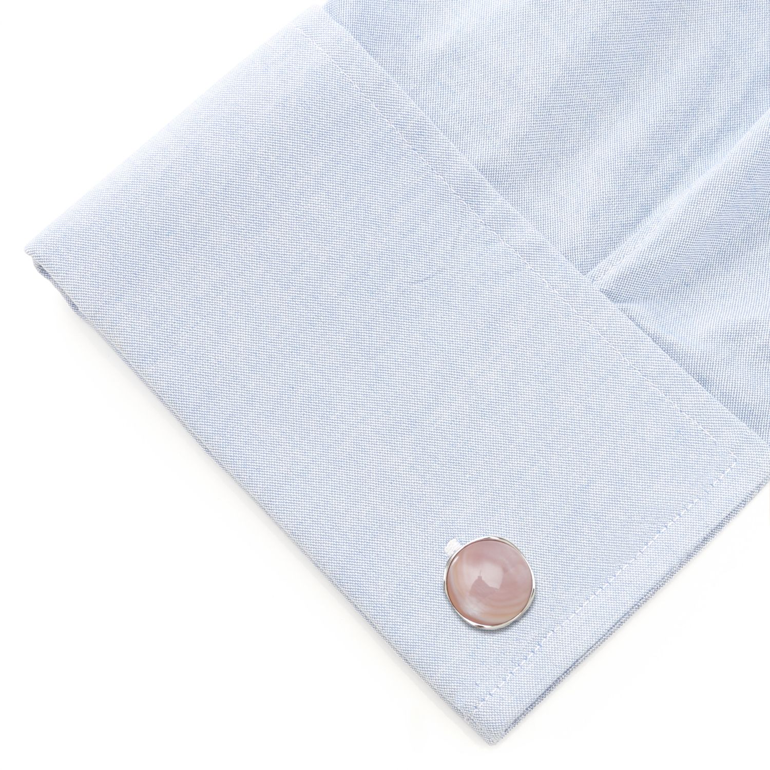 Sterling Silver Classic Formal Pink Mother of Pearl Cufflink by Cufflinks.com