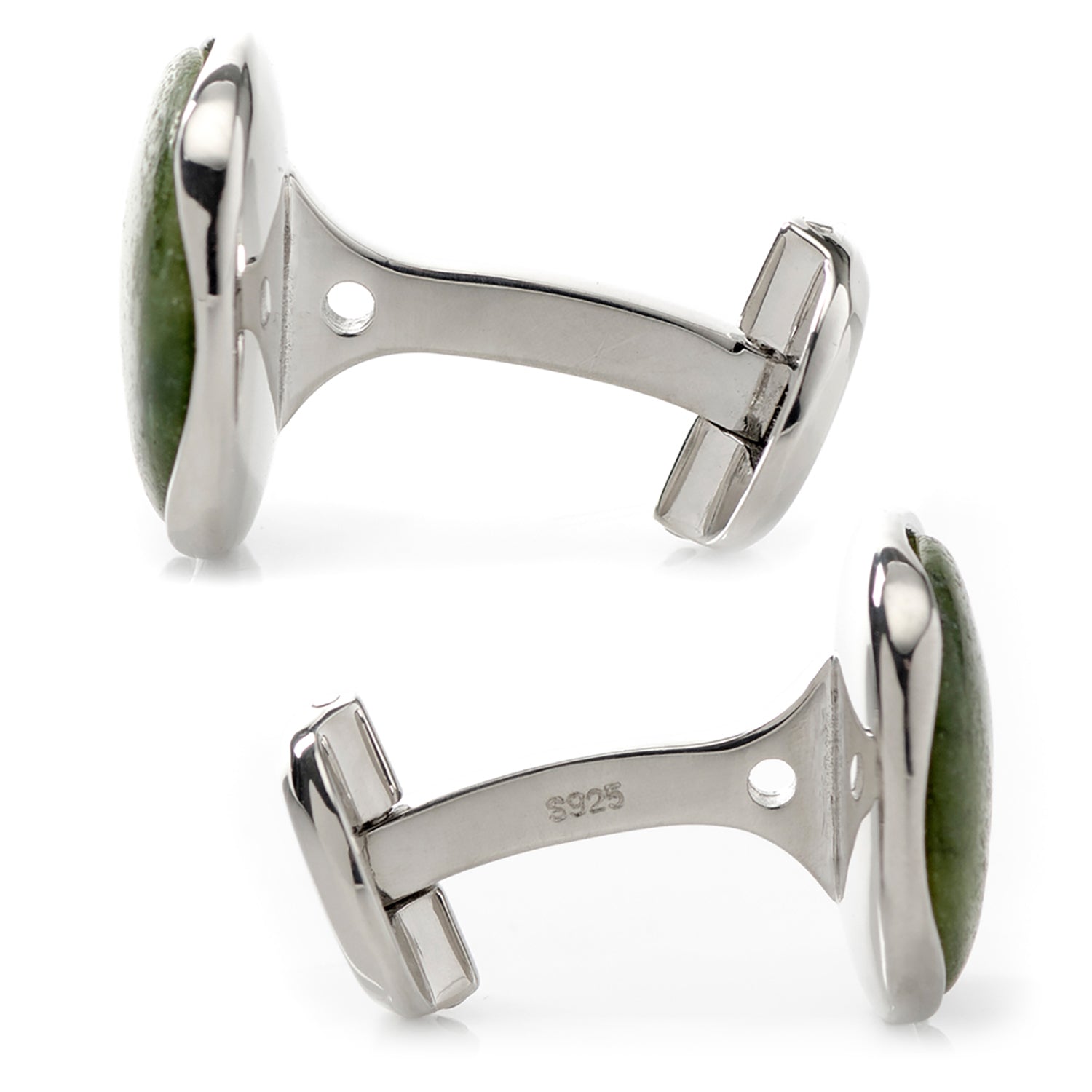 Seraphinite Stone Sterling Silver Cufflinks by Cufflinks.com