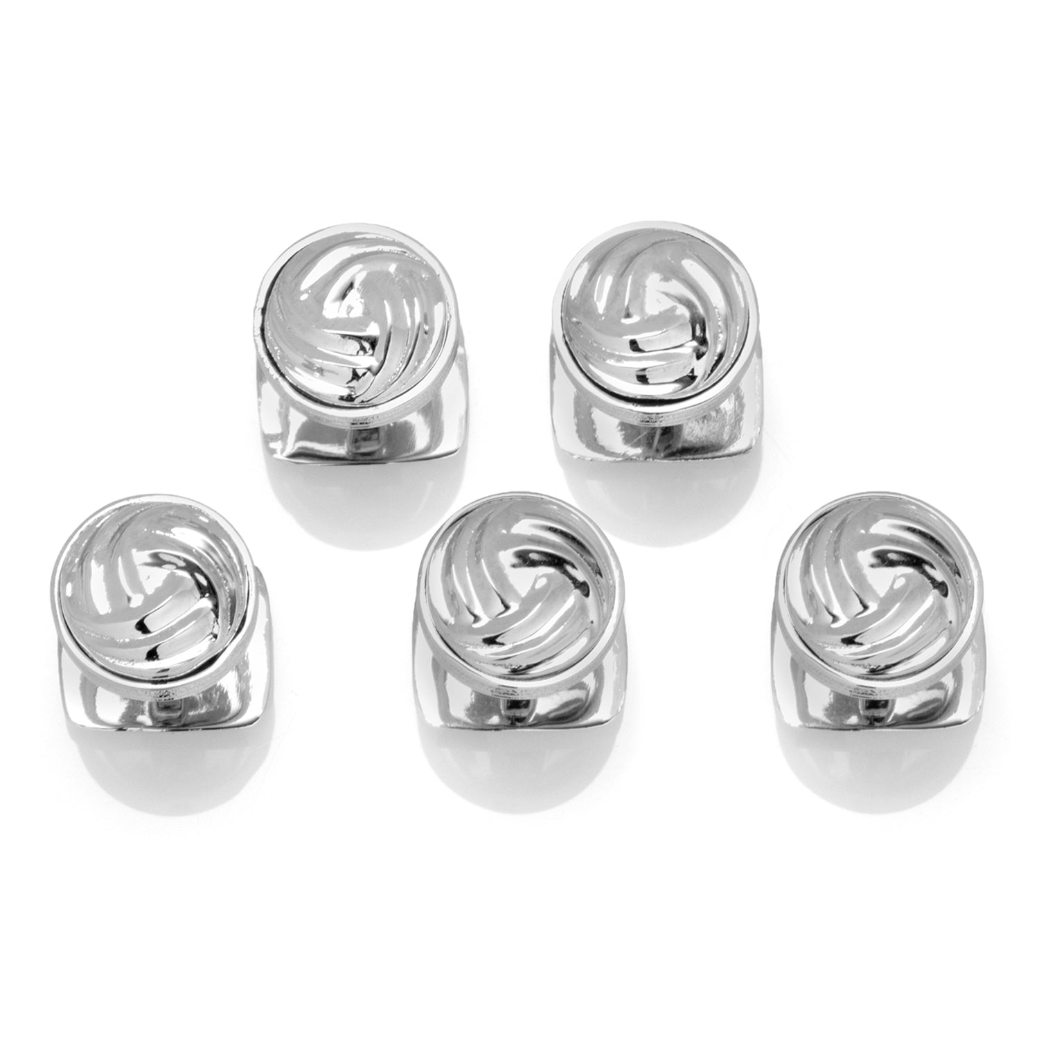 Modern Knot Sterling Silver 5-Studs by Cufflinks.com