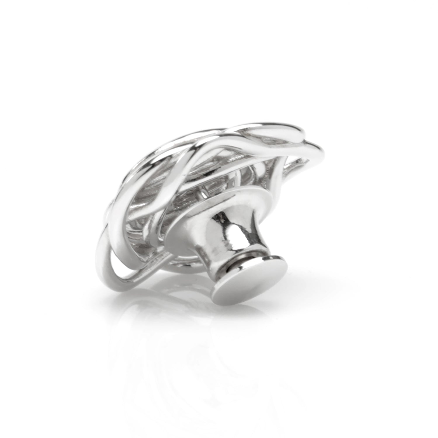 Sterling Silver Rhodium Plated Rose Lapel Pin DestGlow