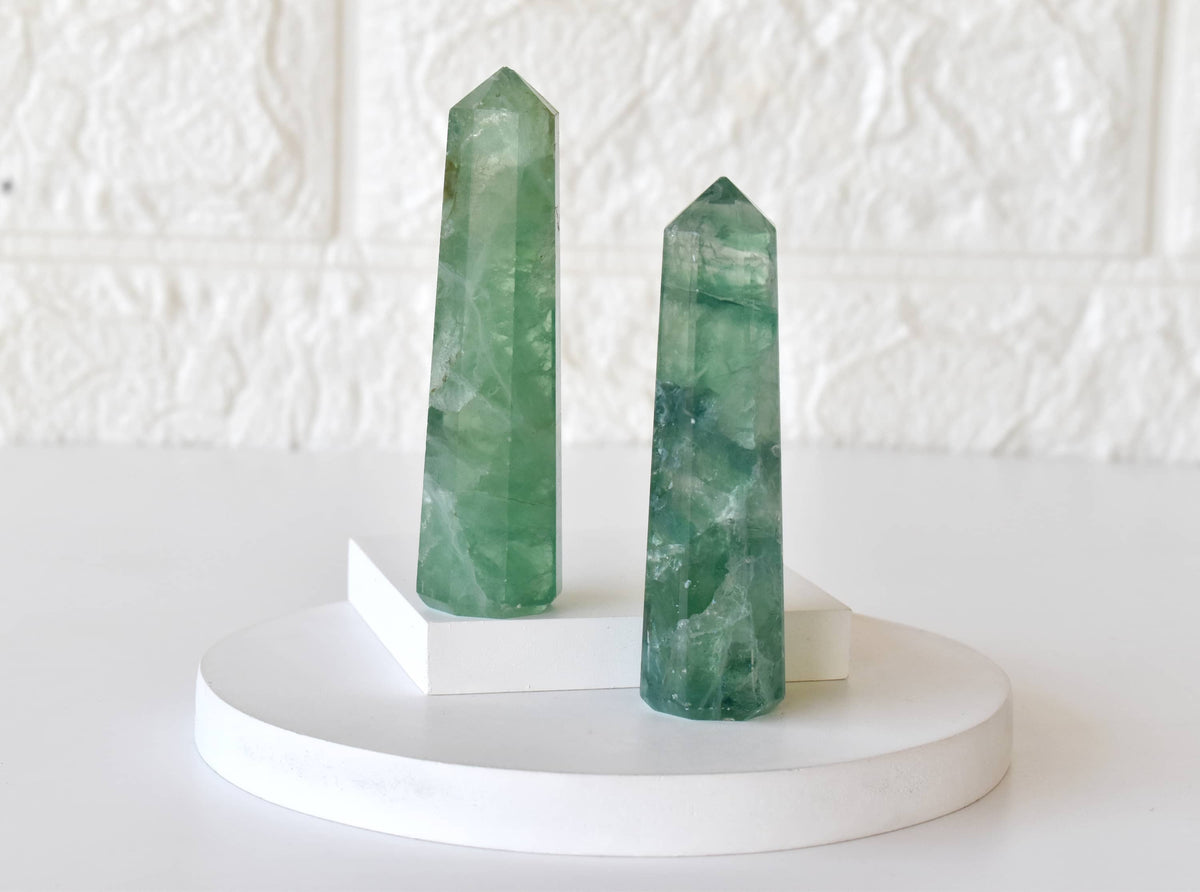 Green Fluorite Tower Point (Spiritual Awakening and Personal Growth) DestGlow