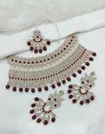 Joban Fashion Maroon Stone Work Necklace Set