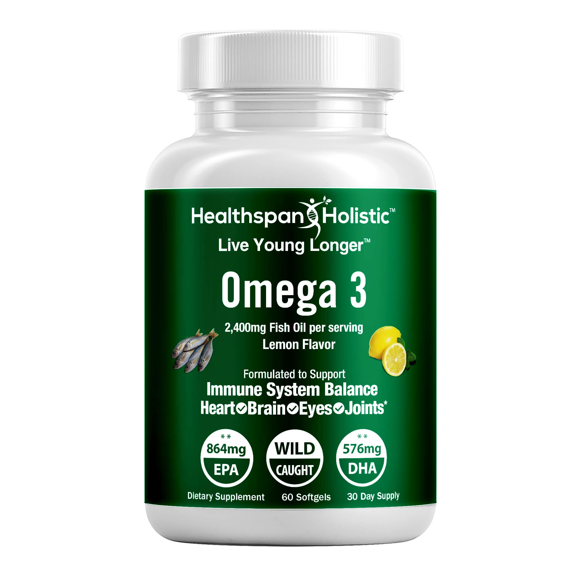 High Dose Omega 3 Fish Oil Supplement 60 Softgels by Healthspan Holistic