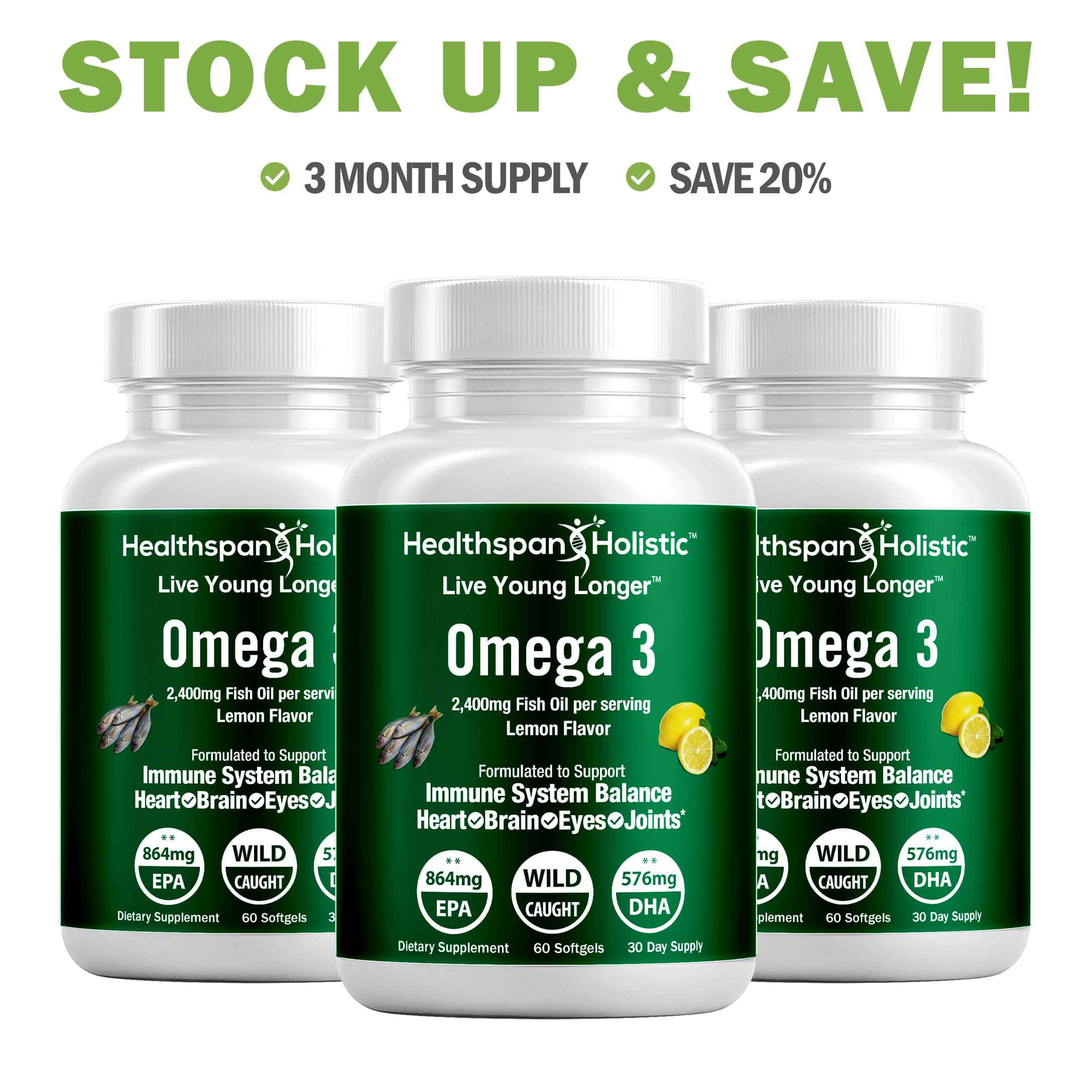 High Dose Omega 3 Fish Oil Supplement 60 Softgels