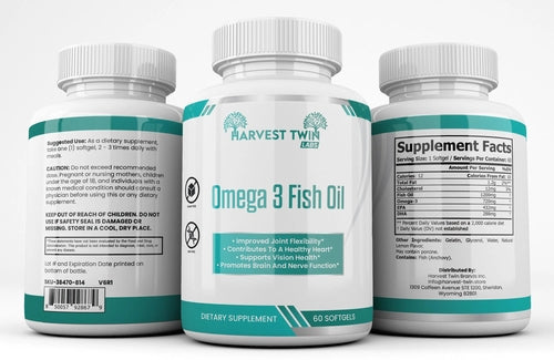 Omega 3 Fish Oil Capsules - Heart Health & Cholesterol Support Supplement