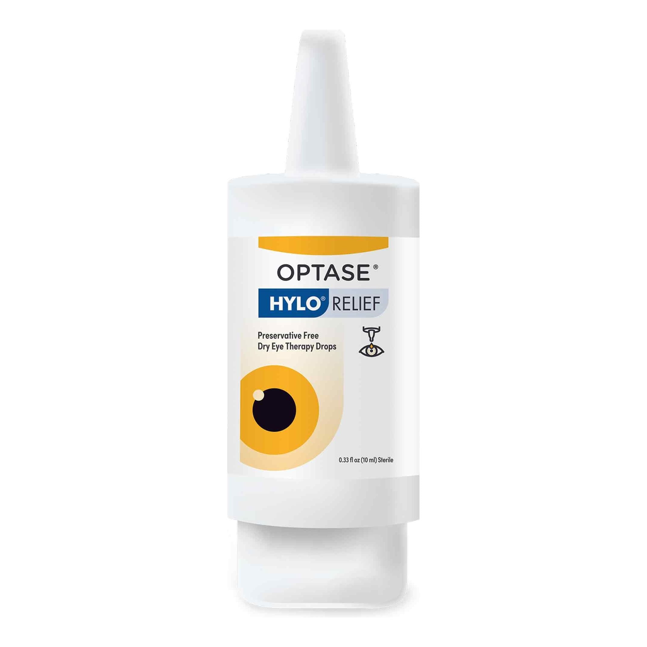 Optase Hylo Relief Dry Eye Drops - Fast-Acting Preservative Free Eye Drops for Dry Eyes - with Paten 0.33 Oz by Pasteur Pharmacy