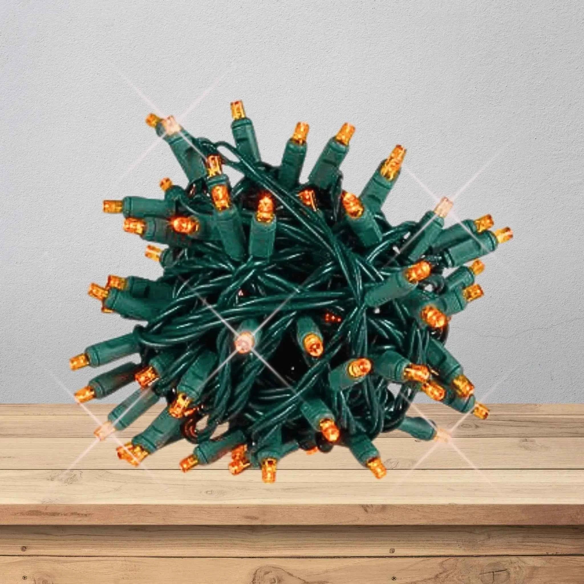 LED Mini Lights 5MM Orange Twinkle 6" Spacing