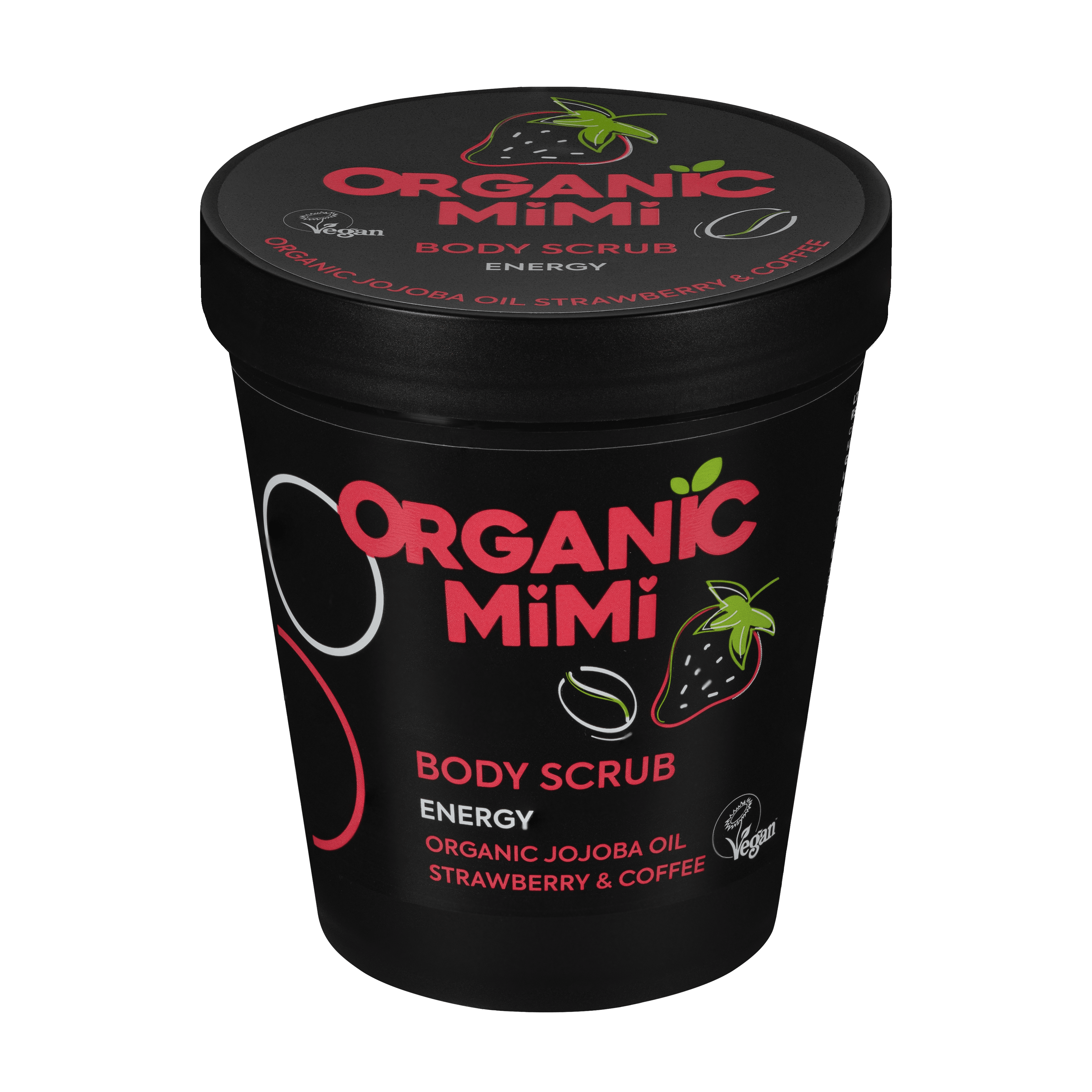 Organic Mimi, Body Scrub Energy Strawberry & Coffee, 250 g by Damask Rose