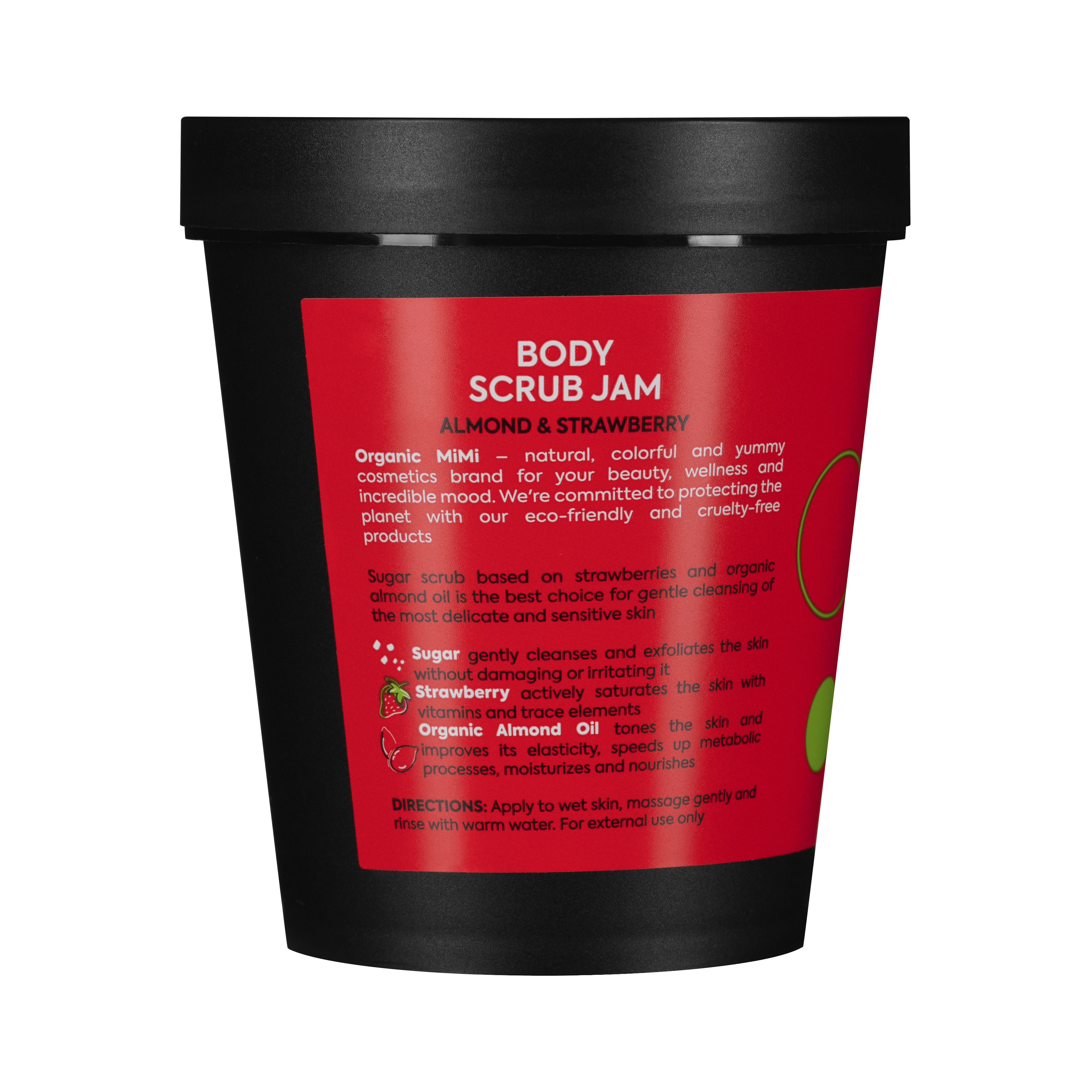 Organic Mimi, Body Scrub Jam Almond & Strawberry, 250 g by Damask Rose