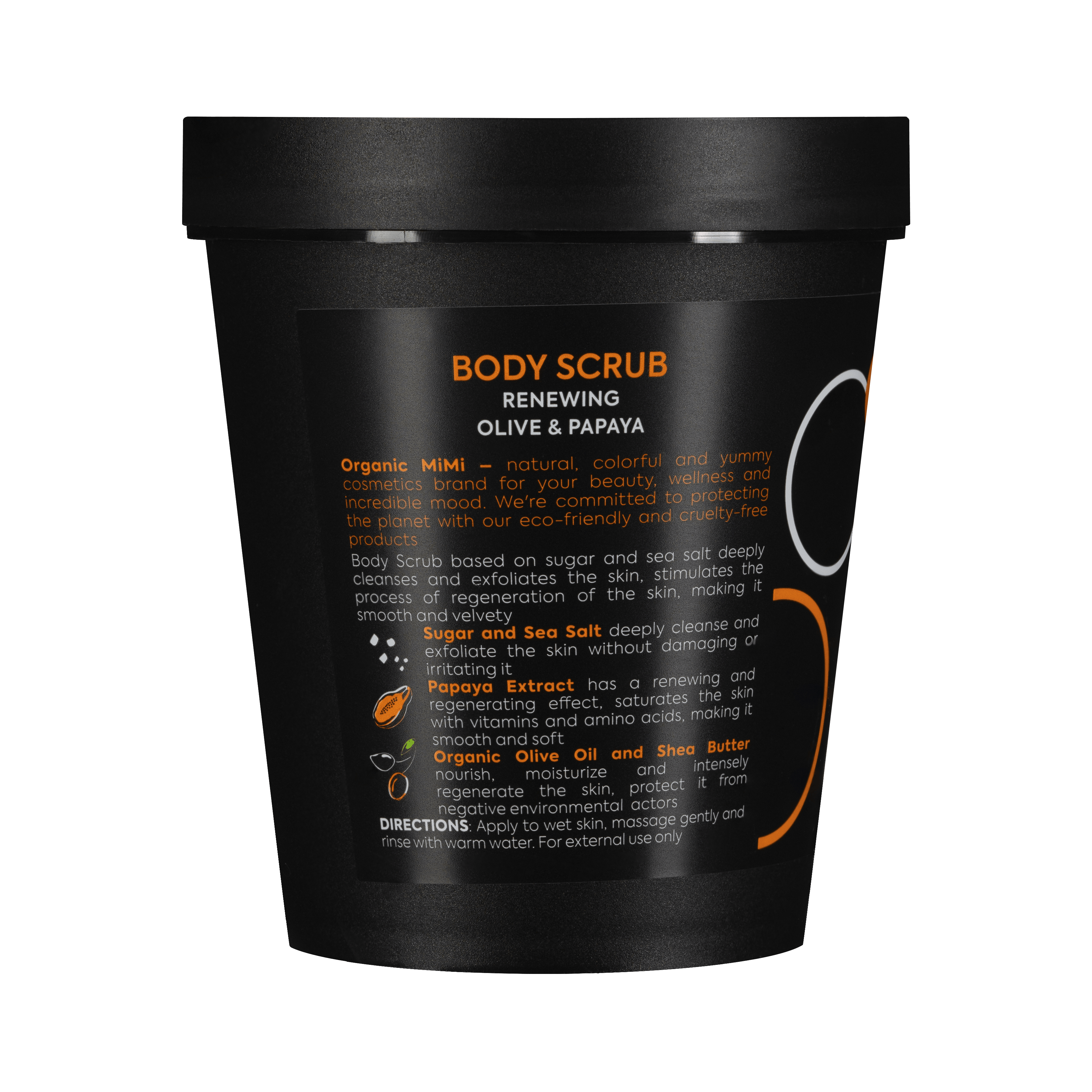 Organic Mimi, Body Scrub Renewing Olive & Papaya, 250 g by Damask Rose