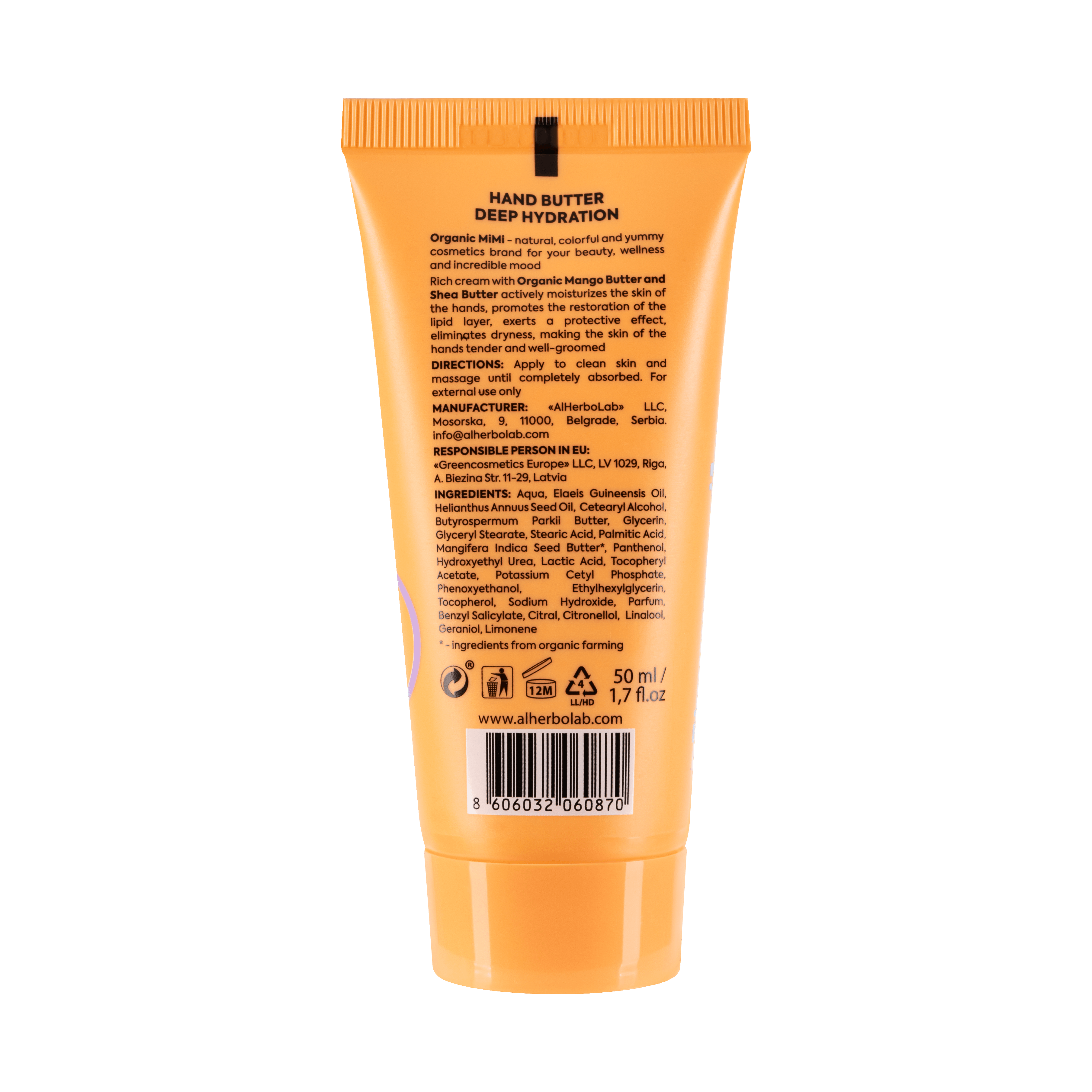 Organic Mimi, Hand Butter Deep Hydration, 50 ml by Damask Rose