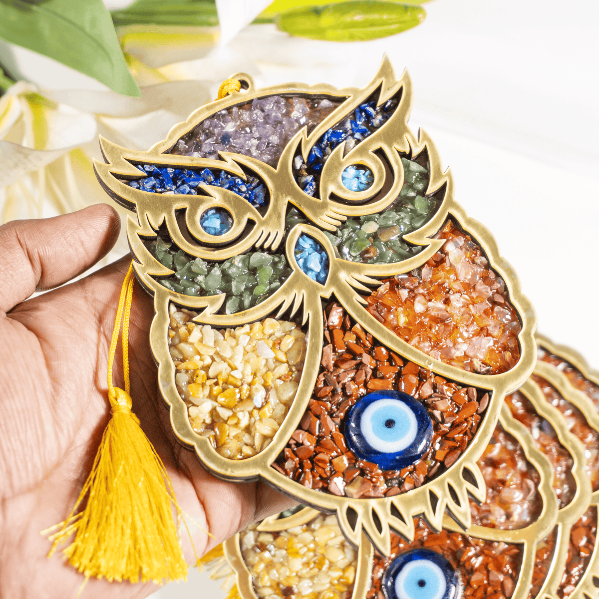 Owl Hanging, Home Protection Charm, Crystal Wall Hanging DestGlow
