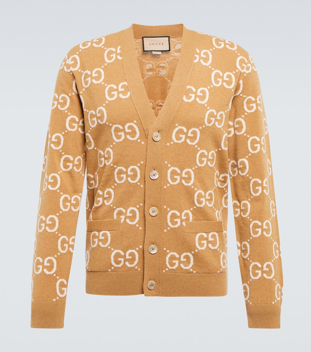 Gucci Men Gg Jacquard Wool Cardigan by Luosophy