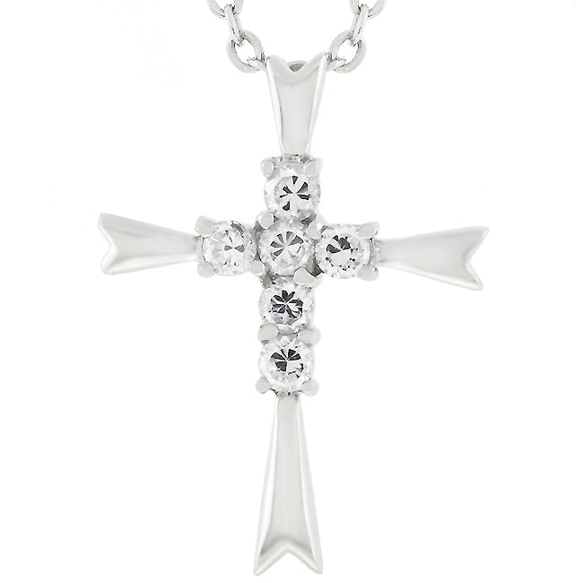 Avera Coupled Cross Pendant In Polished Silver DestGlow