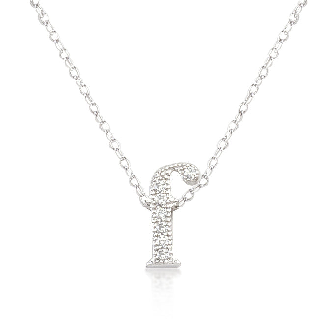 Avera Micro-Pave Initial F Pendant In Sterling Silver
