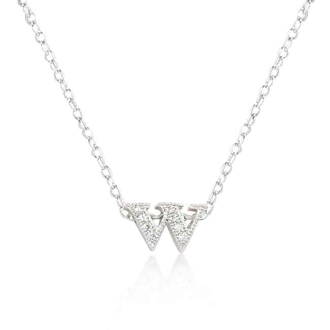 Avera Micro-Pave Initial W Pendant In Sterling Silver