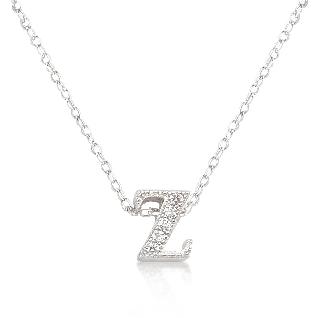 Avera Micro-Pave Initial Z Pendant in Sterling Silver DestGlow