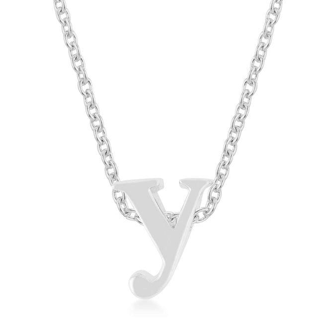 Avera Finish Initial Y Pendant Sterling Silver Necklace DestGlow