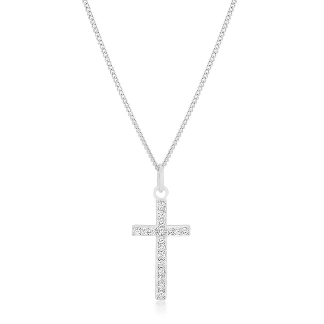 Avera Minimalist Simple Cross Pendant Necklace in Gold