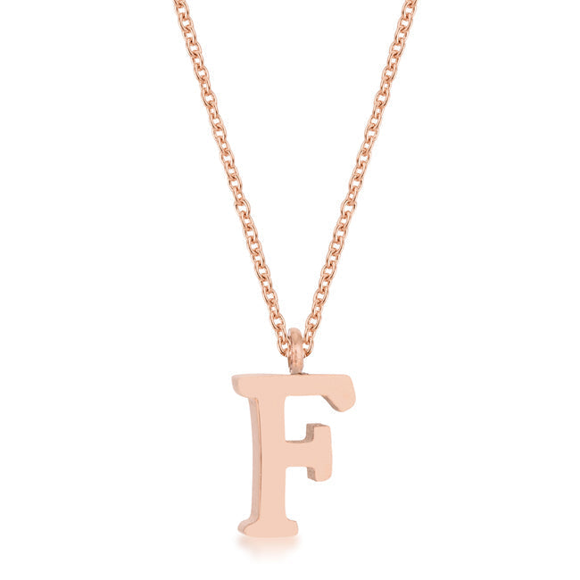 Avera Elaina Stainless Steel F Initial Necklace Gold DestGlow