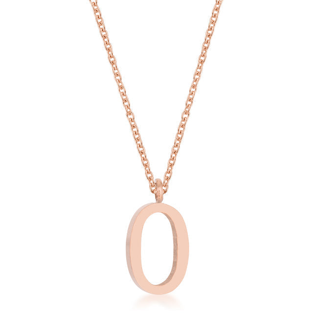 Avera Elaina Stainless Steel O Initial Necklace Gold