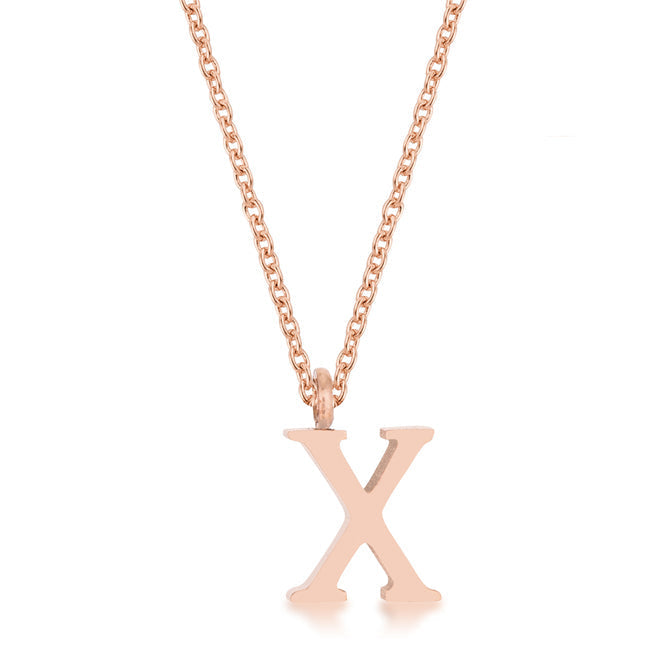 Avera Elaina Stainless Steel X Initial Necklace DestGlow