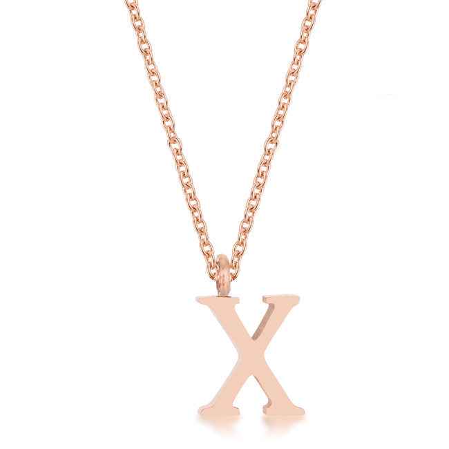 Avera Elaina Stainless Steel X Initial Necklace