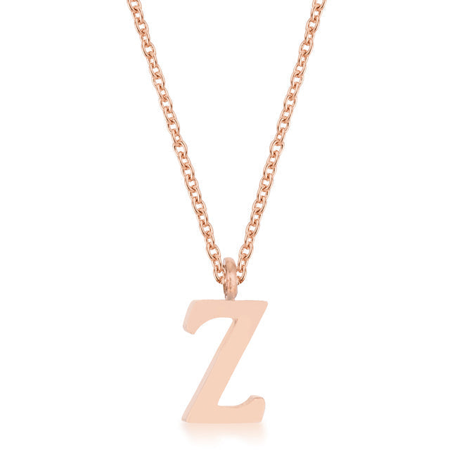 Avera Elaina Stainless Steel Z Initial Necklace Gold