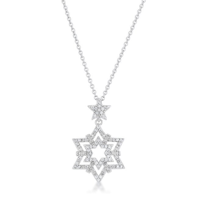 Avera Stella 0.3ct Cubic Zirconia Star Drop Necklace