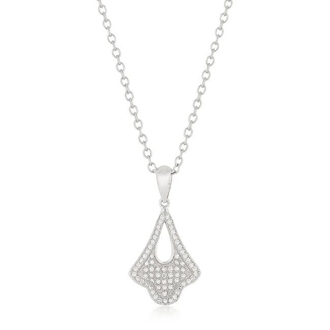 Avera Elegant Tear Drop Dangle Pendant in Polished Silver DestGlow