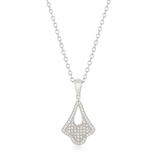 Avera Elegant Tear Drop Dangle Pendant in Polished Silver