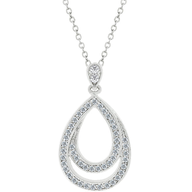 Avera Evening Teardrop Pendant In Polished Silver DestGlow