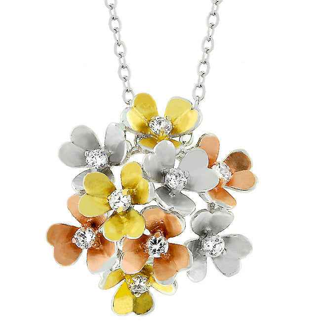 Avera Summer Bouquet Floral Pendant Necklace Multi