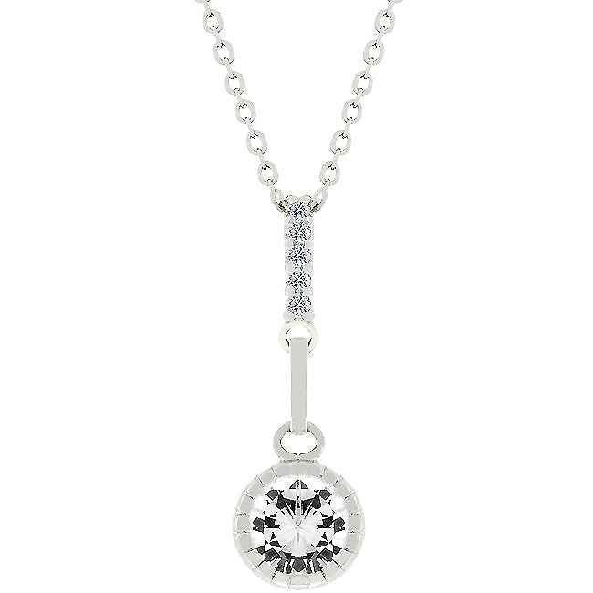 Avera Minimalist Teardrop Pendant Necklace in Sterling Silver