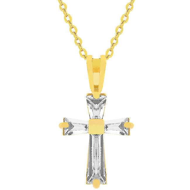 Avera Elegant Minimalist Cross Necklace In Pink DestGlow