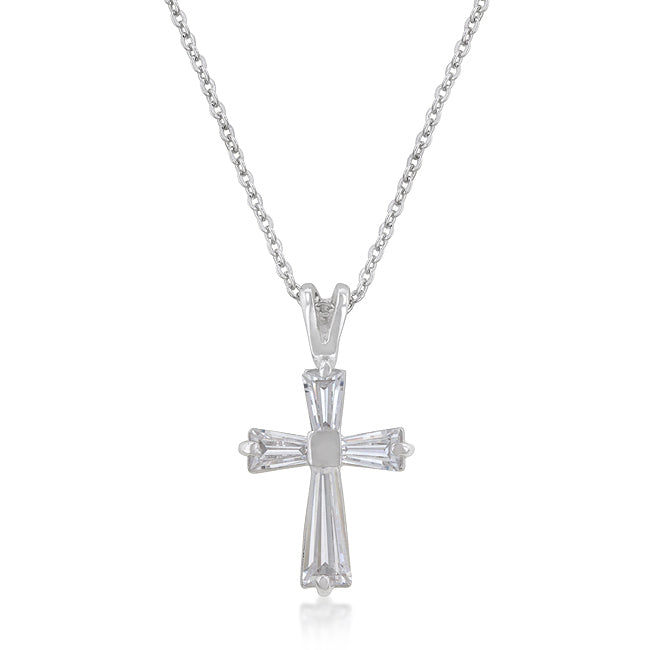 Avera Elegant Minimalist Cross Necklace In Pink
