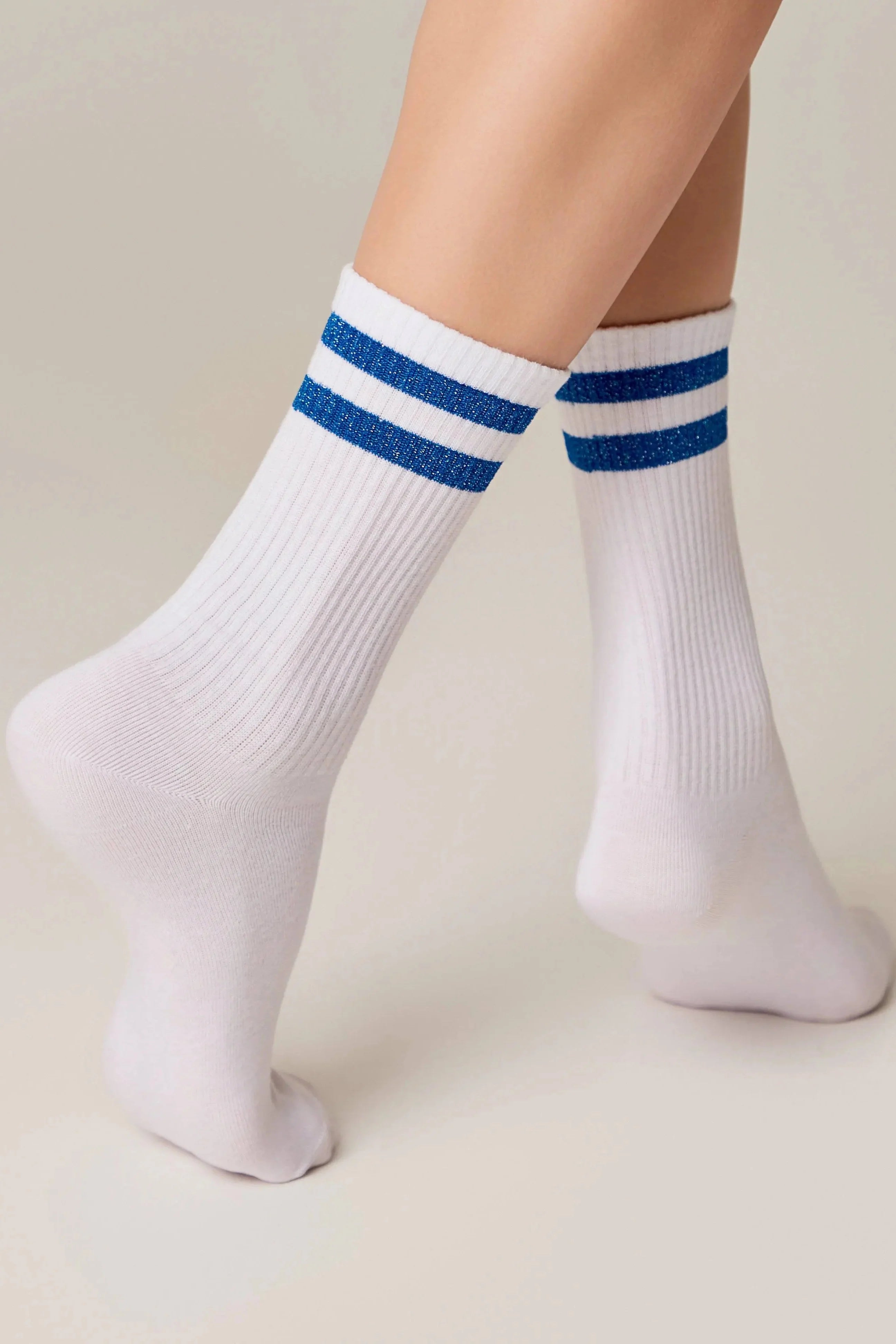 Conte Cotton Long Socks Active 157 - Lurex Stripes - DestGlow