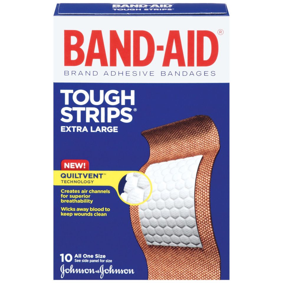 Band-Aid Brand Extra Large Tough StripsAll One Size Adhesive Bandages 10 Ct Box by Pasteur Pharmacy