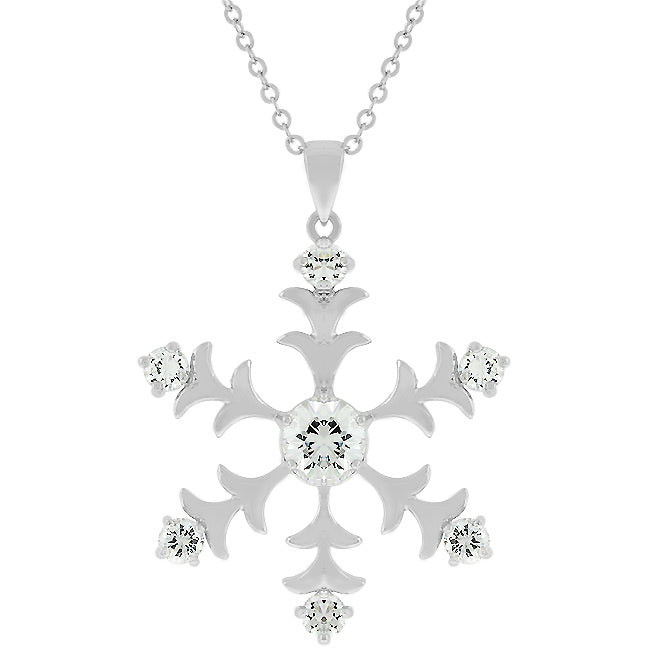 Avera Winter Elegance Snowflake Pendant in Sterling Silver DestGlow