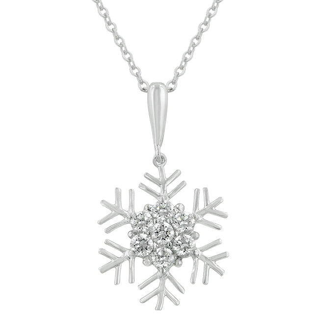 Avera Snowflake Cubic Zirconia Pendant in Sterling Silver DestGlow